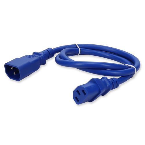 Picture for category 10ft C13 Female to C14 Male 14AWG 100-250V at 10A Blue Power Cable