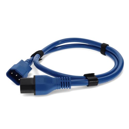 Picture for category 2ft C13 Female to C14 Male 14AWG 100-250V at 10A Blue Power Cable