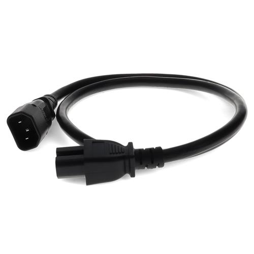 Picture for category 1ft C14 Male to C15 Female 14AWG 100-250V at 10A Black Power Cable