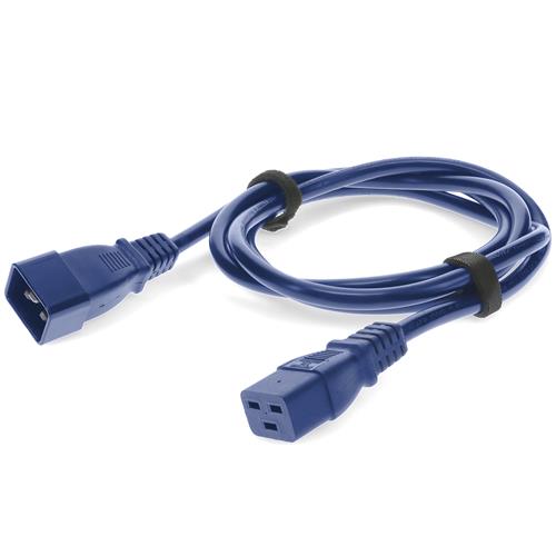 Picture of 6ft C19 Female to C20 Male 16AWG 100-250V at 10A Blue Power Cable