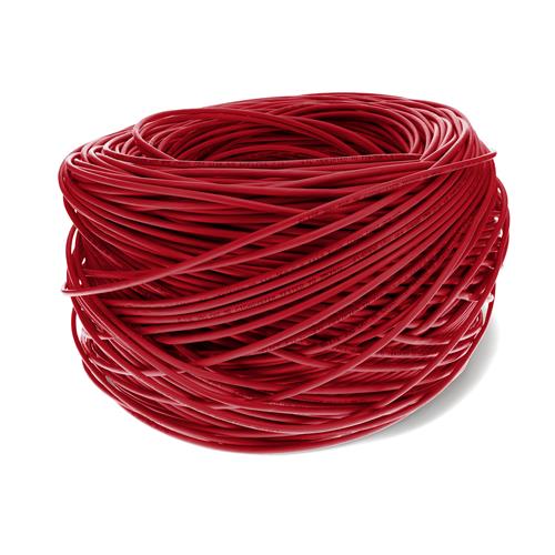 Picture of 1000ft Non-Terminated Red Cat5E UTP OFNP (Plenum-rated) Solid Copper Patch Cable