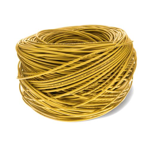 Picture of 1000ft Non-Terminated Yellow Cat5E UTP OFNP (Plenum-rated) Solid Copper Patch Cable