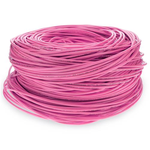 Picture for category 1000ft Non-Terminated Cat6 Pink STP Copper Plenum Patch Cable