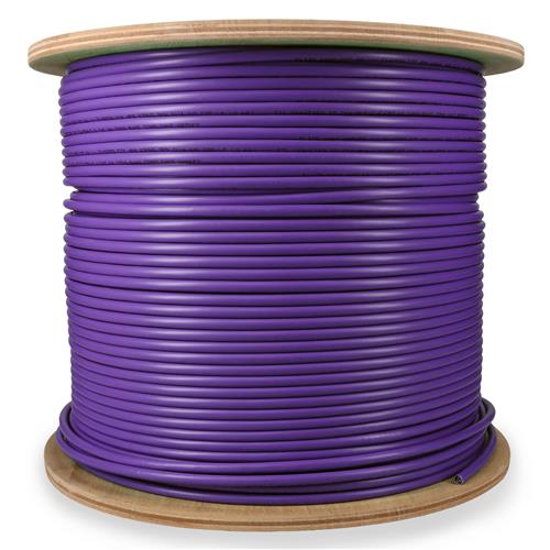 Picture for category 1000ft Non-Terminated Cat6A Straight Purple STP Copper Plenum Patch Cable