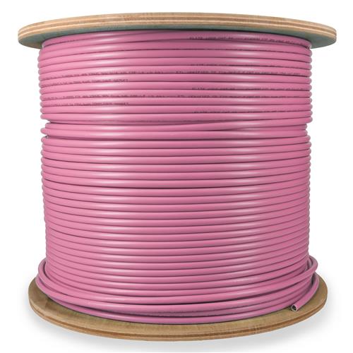 Picture for category 1000ft Non-Terminated Cat6A Straight Pink STP Copper Plenum Patch Cable