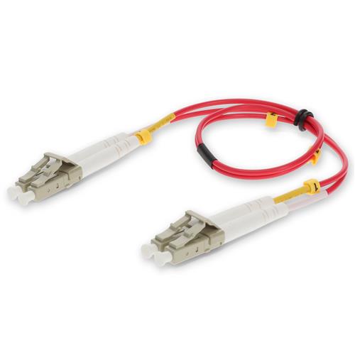 Picture of 2m LC (Male) to LC (Male) OM3 Straight Red Duplex Fiber Plenum Patch Cable