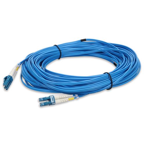 Picture of 30m LC (Male) to LC (Male) Blue OS2 Duplex Fiber OFNR (Riser-Rated) Patch Cable
