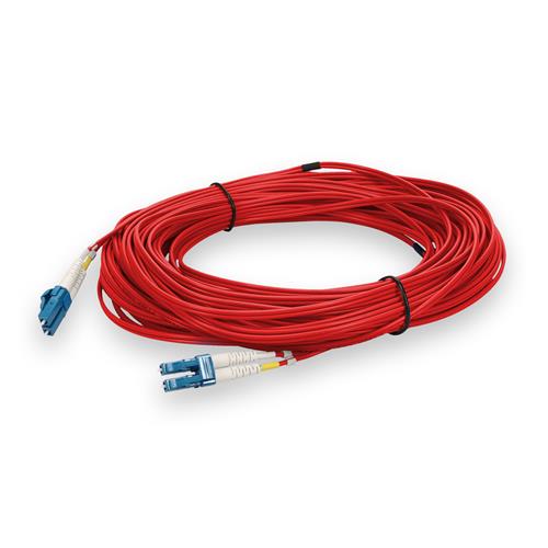 Picture of 30m LC (Male) to LC (Male) Red OS2 Duplex Fiber OFNR (Riser-Rated) Patch Cable