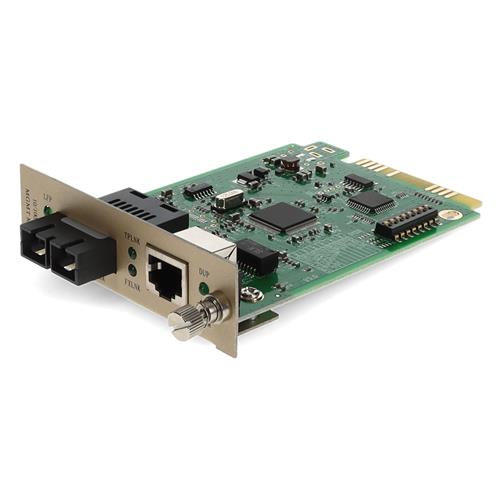 Picture of 10/100Base-TX(RJ-45) to 100Base-FX(SC) MMF 1310nm 2km Media Converter Card for our rack or Standalone Systems