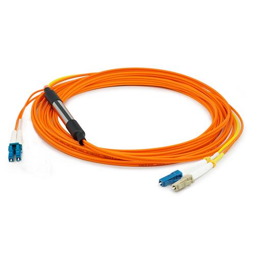 Picture of 20m LC (Male) to LC (Male) Orange OM1 & OS1 Duplex Fiber Mode Conditioning Cable