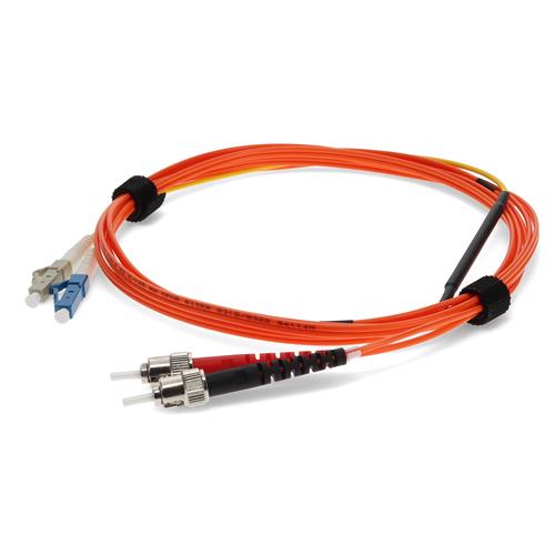 Picture for category 2m LC (Male) to ST (Male) OM1 & OS1 Straight Orange Duplex Fiber Mode Conditioning (2x LC 62.5/125 to ST 62.5/125 & ST 9/125) Cable