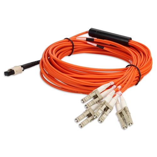 Picture of 2m MPO (Female) to 8xLC (Male) 8-Strand Orange OM1 Fiber Fanout Cable