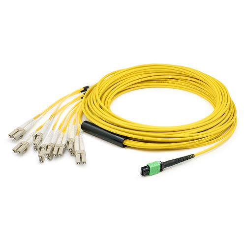 Picture for category 3m MPO (Female) to 8xLC (Male) OS2 8-strand Straight Yellow Fiber LSZH Fanout Cable