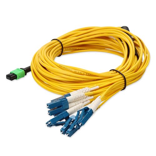 Picture for category 10m MPO (Female) to 6xLC (Male) 12-Strand Yellow OS2 Duplex OFNR (Riser-Rated) Fiber Fanout Cable
