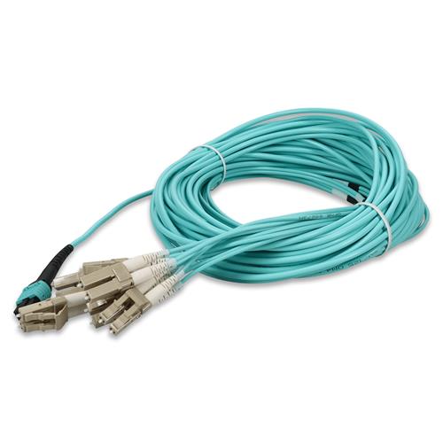 Picture for category 20m MPO (Female) to 6xLC (Male) 12-Strand Aqua OM3 Duplex Fiber Fanout Cable