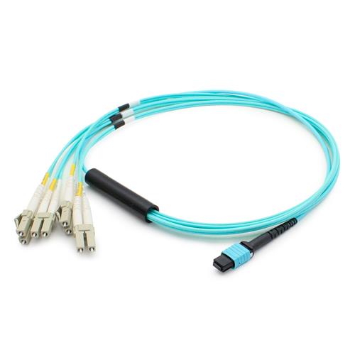 Picture of 10in MPO (Male) to 12xLC (Male) OS1 12-strand Straight Multicolored Duplex Fiber OFNR (Riser-Rated) Fanout Cable