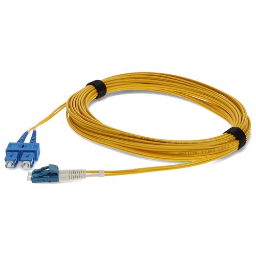Picture of 50cm LC (Male) to SC (Male) OS2 Straight Yellow Duplex Fiber Plenum Patch Cable