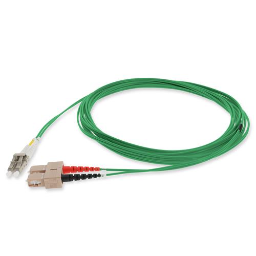 Picture for category m LC (Male) to SC (Male) Straight Green OM1 Duplex Fiber OFNR (Riser-Rated) Patch Cable