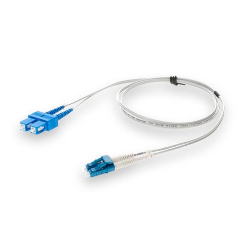 Picture of 10m SC (Male) to LC (Male) OS2 Straight Gray Duplex Fiber OFNR (Riser-Rated) Patch Cable