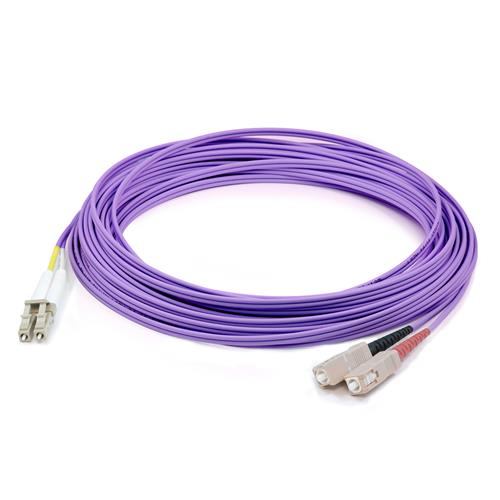 Picture for category 15m SC (Male) to LC (Male) OM1 Straight Purple Duplex Fiber OFNR (Riser-Rated) Patch Cable