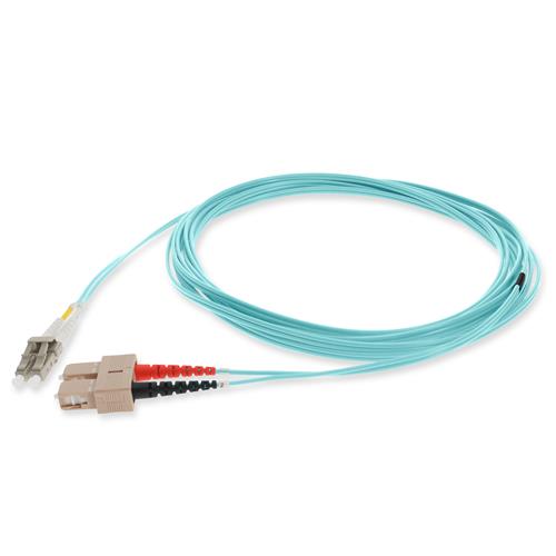 Picture for category 1m SC (Male) to LC (Male) OM1 Straight Aqua Duplex Fiber OFNR (Riser-Rated) Patch Cable