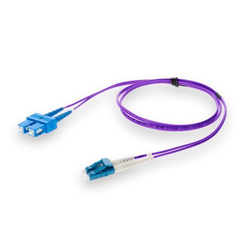 Picture of 1m LC (Male) to SC (Male) Purple OS2 Duplex Fiber OFNR (Riser-Rated) Patch Cable