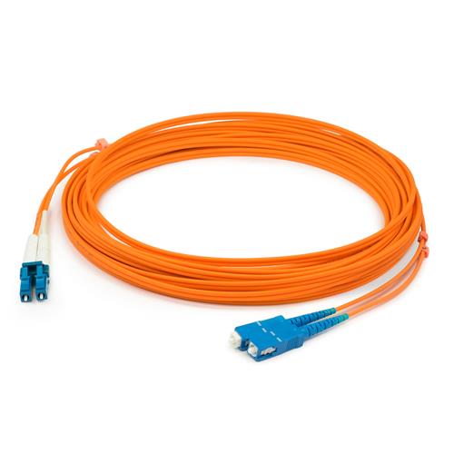 Picture for category 20m LC (Male) to SC (Male) OM1 Straight Orange Duplex Fiber OFNR (Riser-Rated) Patch Cable