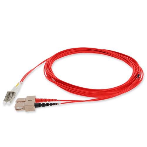 Picture for category 2m LC (Male) to SC (Male) Red OM1 Duplex Fiber OFNR (Riser-Rated) Patch Cable