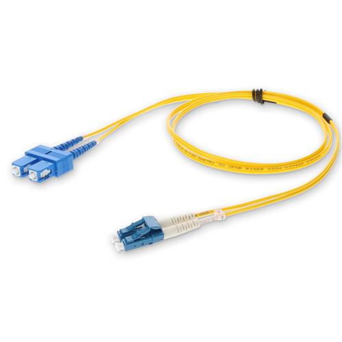 Picture of 2m LC (Male) to SC (Male) Yellow OS2 Duplex Fiber TAA Compliant OFNR (Riser-Rated) Patch Cable