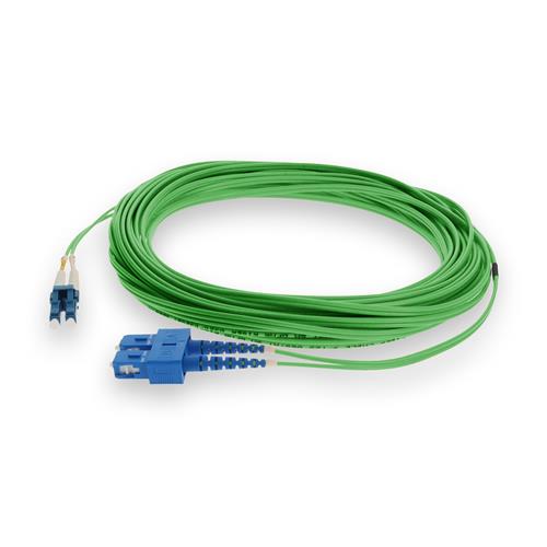 Picture of 30m LC (Male) to SC (Male) Green OS2 Duplex Fiber OFNR (Riser-Rated) Patch Cable