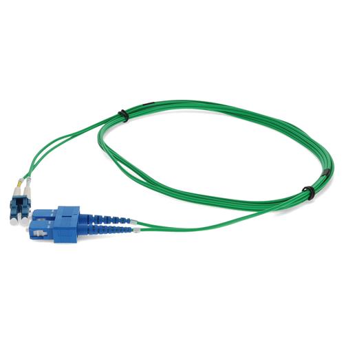 Picture of 4m LC (Male) to SC (Male) Green OS2 Duplex Fiber OFNR (Riser-Rated) Patch Cable