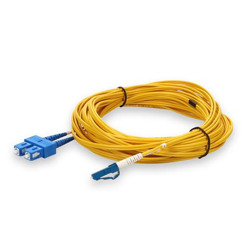 Picture of 7m LC (Male) to SC (Male) OS1 Straight Yellow Duplex Fiber Plenum Patch Cable