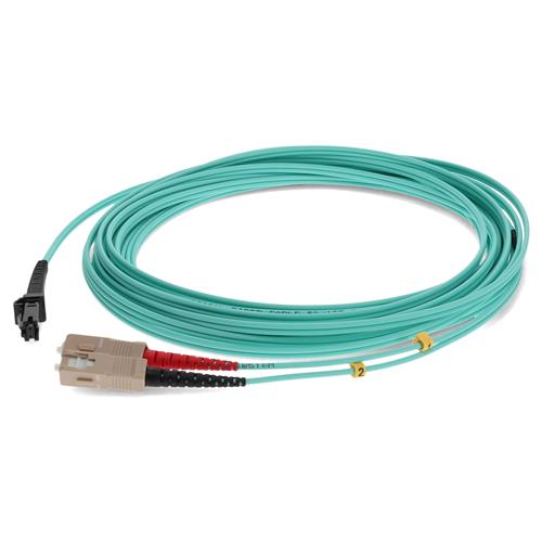 Picture for category 10m MT-RJ (Male) to SC (Male) Aqua OM3 Duplex Fiber OFNR (Riser-Rated) Patch Cable
