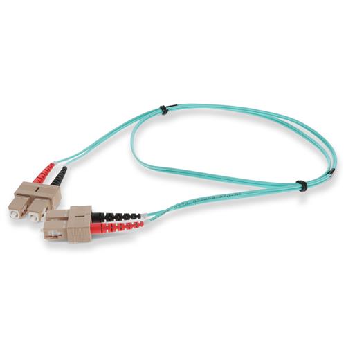 Picture for category 1m SC (Male) to SC (Male) Aqua OM3 Duplex Fiber OFNR (Riser-Rated) Patch Cable