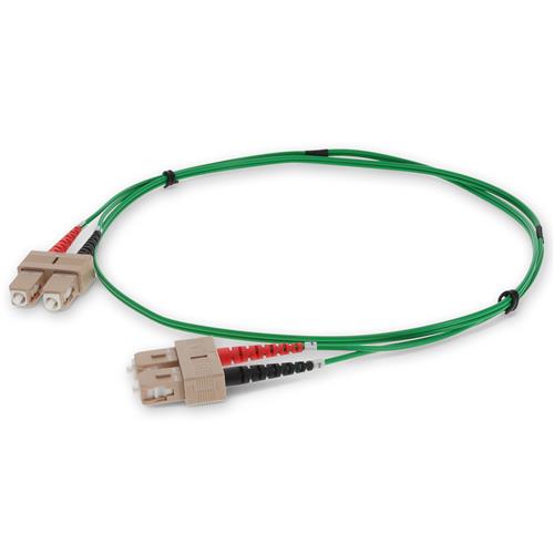 Picture of 1m SC (Male) to SC (Male) Green OM1 Duplex Fiber OFNR (Riser-Rated) Patch Cable with 2mm Per Strand OD