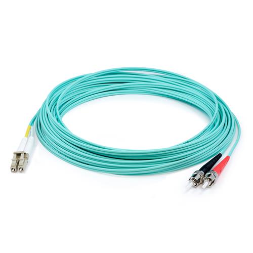 Picture for category 32m LC (Male) to ST (Male) OM4 Straight Aqua Duplex Fiber LSZH Patch Cable