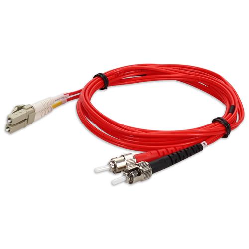 Picture for category 3m LC (Male) to ST (Male) OM2 Straight Red Duplex Fiber OFNR (Riser-Rated) Patch Cable