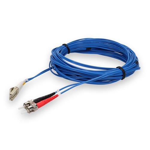 Picture for category 3m LC (Male) to ST (Male) OM4 Straight Blue Duplex Fiber OFNR (Riser-Rated) Patch Cable
