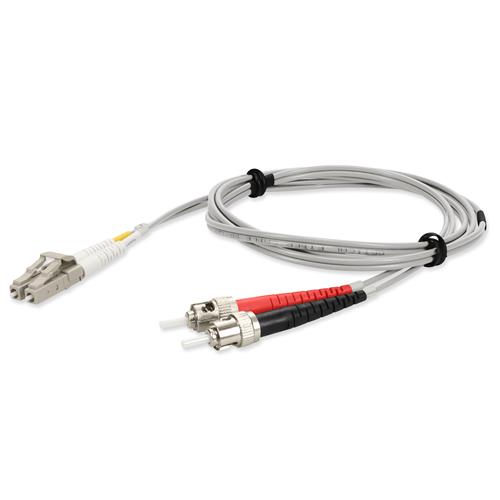 Picture for category 3m LC (Male) to ST (Male) OM4 Straight Gray Duplex Fiber OFNR (Riser-Rated) Patch Cable
