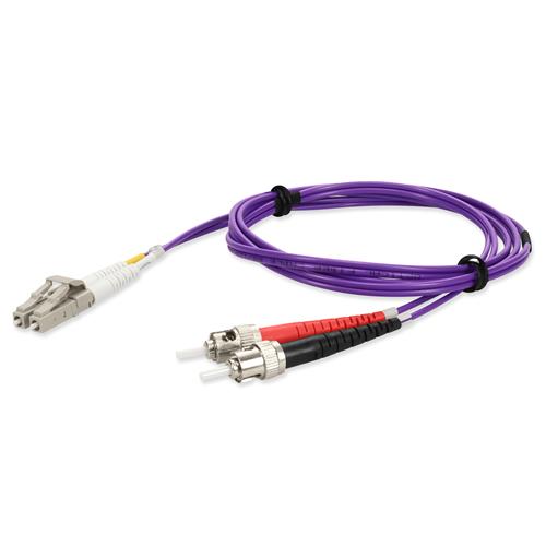 Picture for category 3m LC (Male) to ST (Male) OM4 Straight Purple Duplex Fiber OFNR (Riser-Rated) Patch Cable