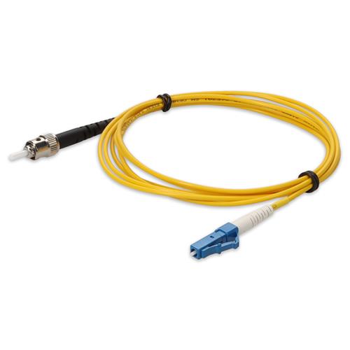 Picture for category 8m LC (Male) to ST (Male) OS2 Straight Yellow Simplex Fiber Plenum Patch Cable