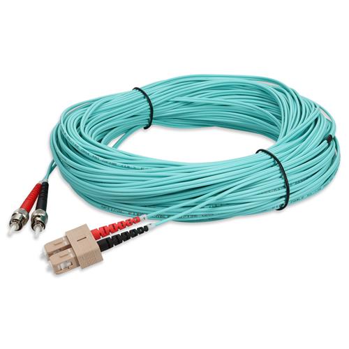 Picture of 46m SC (Male) to ST (Male) OM4 Straight Aqua Duplex Fiber OFNR (Riser-Rated) Patch Cable