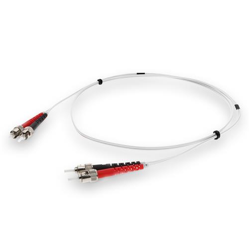 Picture for category 10m ST (Male) to ST (Male) White OM1 Duplex Fiber OFNR (Riser-Rated) Patch Cable