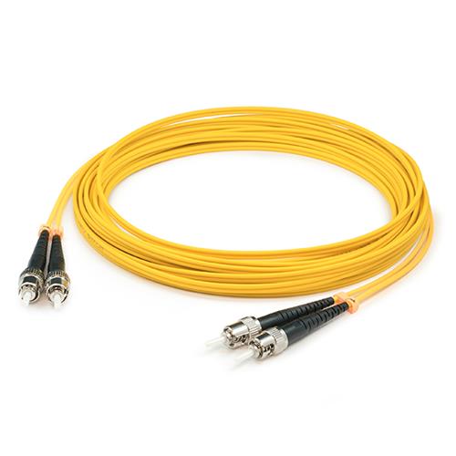 Picture of 1m ST (Male) to ST (Male) OS2 Straight Yellow Duplex Fiber LSZH Patch Cable