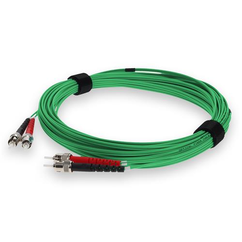 Picture for category 3m ST (Male) to ST (Male) OM4 Straight Green Duplex Fiber OFNR (Riser-Rated) Patch Cable