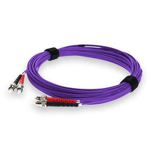 Picture for category 3m ST (Male) to ST (Male) OM4 Straight Purple Duplex Fiber OFNR (Riser-Rated) Patch Cable
