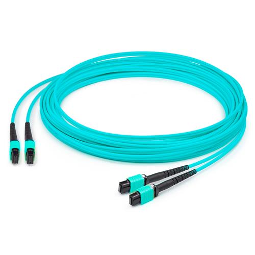 Picture for category 2m 2xMPO (Female) to 2xMPO (Female) 24-Strand Aqua OM4 Crossover Fiber Trunk Cable