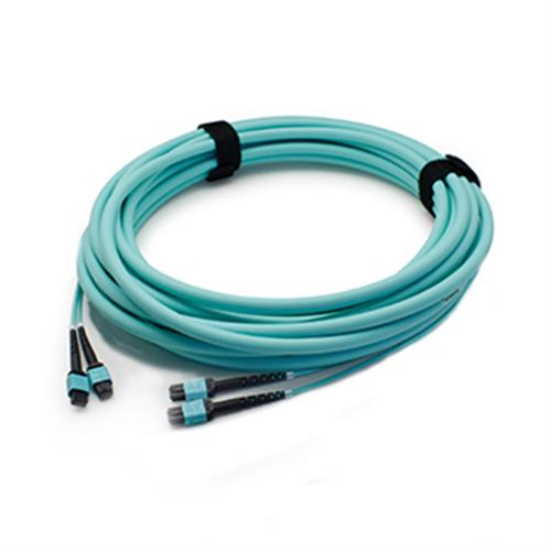 Picture for category 3m 2xMPO (Female) to 2xMPO (Female) 24-Strand Aqua OM3 Straight Fiber Trunk Cable