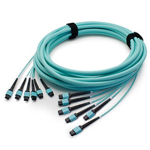 Picture for category 3m 6xMPO (Female) to 6xMPO (Female) 72-Strand Aqua OM3 Straight Fiber Trunk Cable