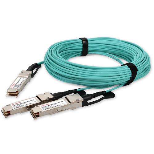 Picture of MSA and TAA Compliant 200GBase-AOC QSFP56 to 2xQSFP56 Infiniband HDR Active Optical Cable (850nm, MMF, 20m)
